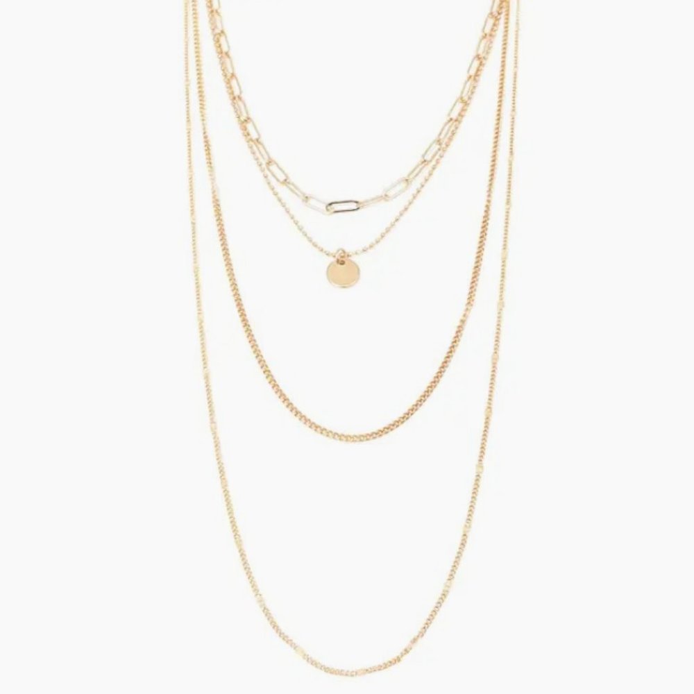THE LUXE HAVEN Toby Gold 4 piece Layered Necklace Set